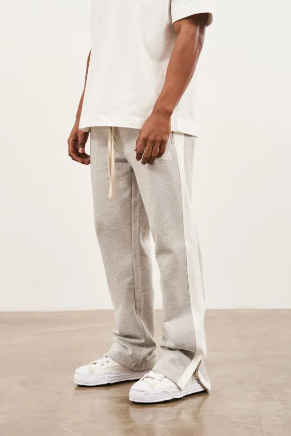 The Couture Club Bottoms-Emblem Side Panel Split Hem Joggers