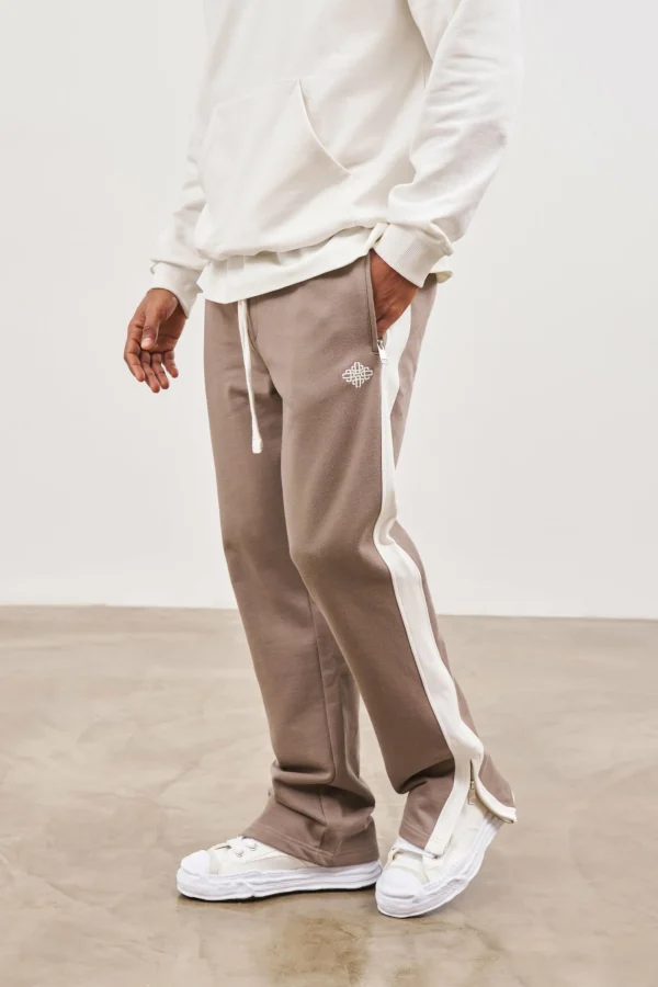 The Couture Club Bottoms-Emblem Side Panel Split Hem Joggers