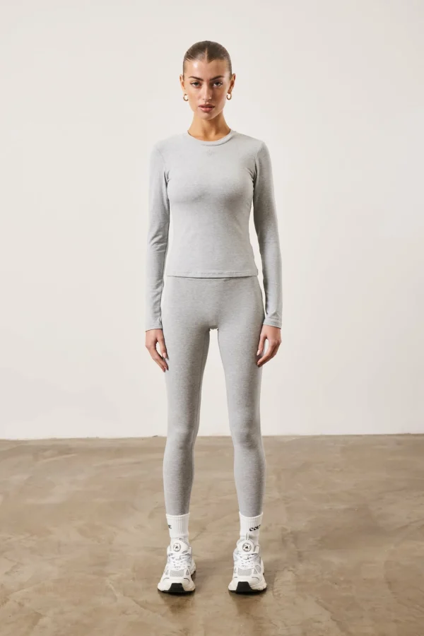 The Couture Club Tops-Emblem Soft Touch Jersey Long Sleeve Top