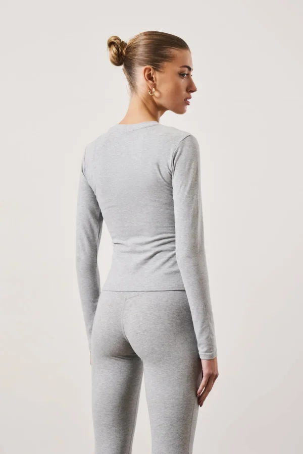 The Couture Club Tops-Emblem Soft Touch Jersey Long Sleeve Top