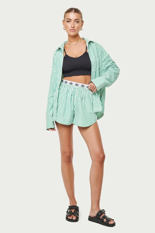 The Couture Club Co-Ords & Sets-Emblem Stripe Shorts