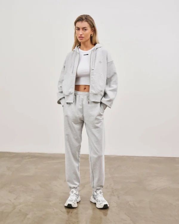 The Couture Club Tracksuits-Emblem Zip Through Relaxed Hoodie