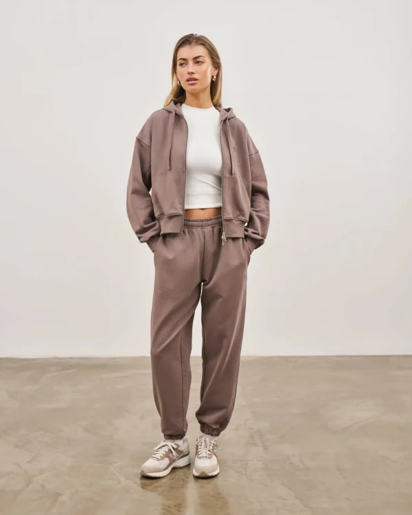 The Couture Club Tracksuits-Emblem Zip Through Relaxed Hoodie