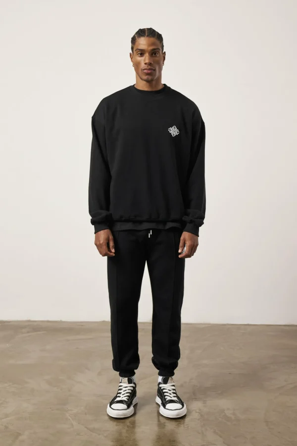 The Couture Club Tracksuits-Embroidery Emblem Sweatshirt