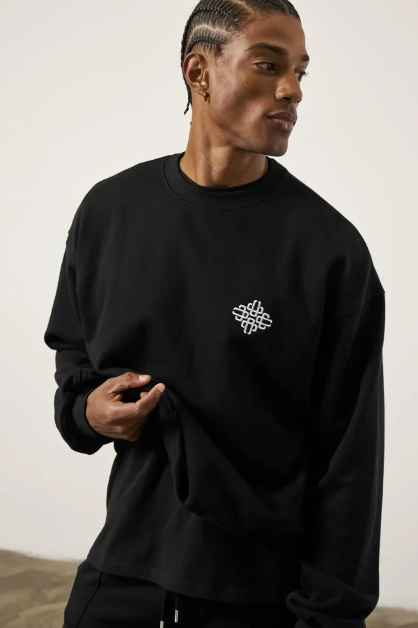 The Couture Club Tracksuits-Embroidery Emblem Sweatshirt