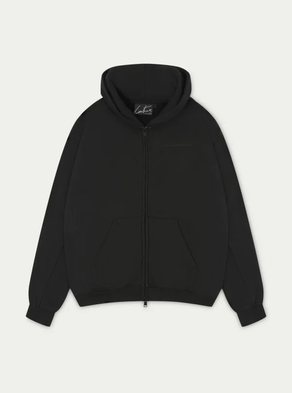 The Couture Club Hoodies-Everyday Washed Relaxed Zip Through Hoodie