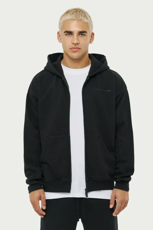 The Couture Club Hoodies-Everyday Washed Relaxed Zip Through Hoodie
