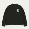 The Couture Club Sweatshirts-Fluffy Knit Emblem Crew