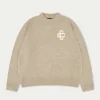 The Couture Club Sweatshirts-Fluffy Knit Emblem Crew