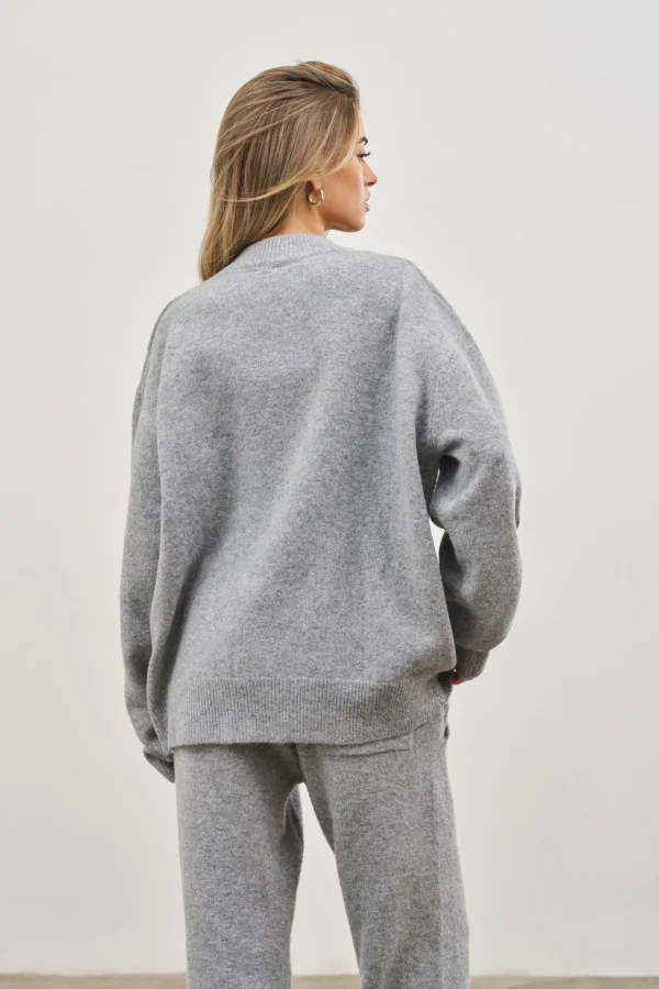 The Couture Club Sweatshirts-Fluffy Knit Emblem Crew