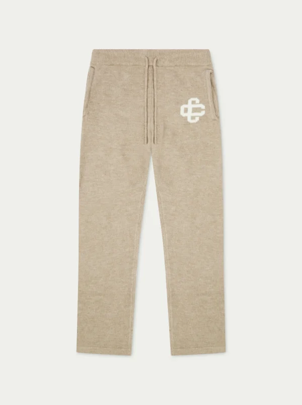 The Couture Club Knitwear-Fluffy Knit Emblem Joggers