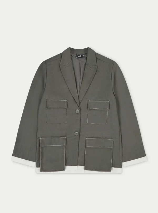 The Couture Club Coats & Jackets-Four Pocket Blazer Jacket