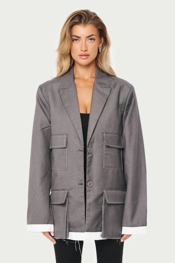 The Couture Club Coats & Jackets-Four Pocket Blazer Jacket