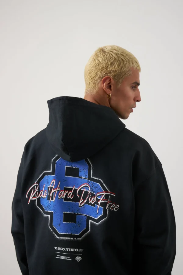 The Couture Club Hoodies-Graphic Flame Vintage Hoodie