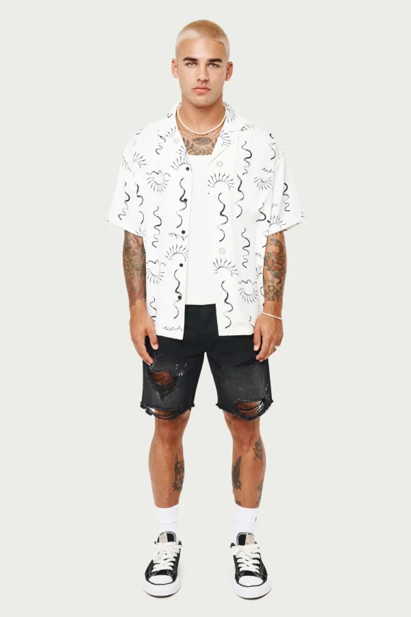 The Couture Club Shirts-Hand-Drawn Abstract Resort Shirt
