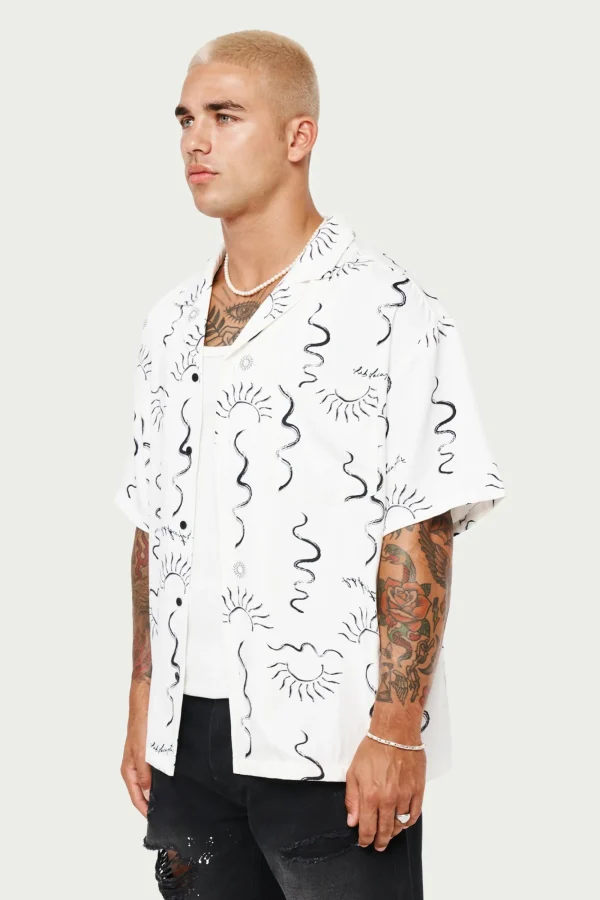 The Couture Club Shirts-Hand-Drawn Abstract Resort Shirt
