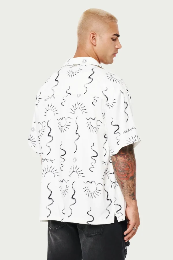The Couture Club Shirts-Hand-Drawn Abstract Resort Shirt