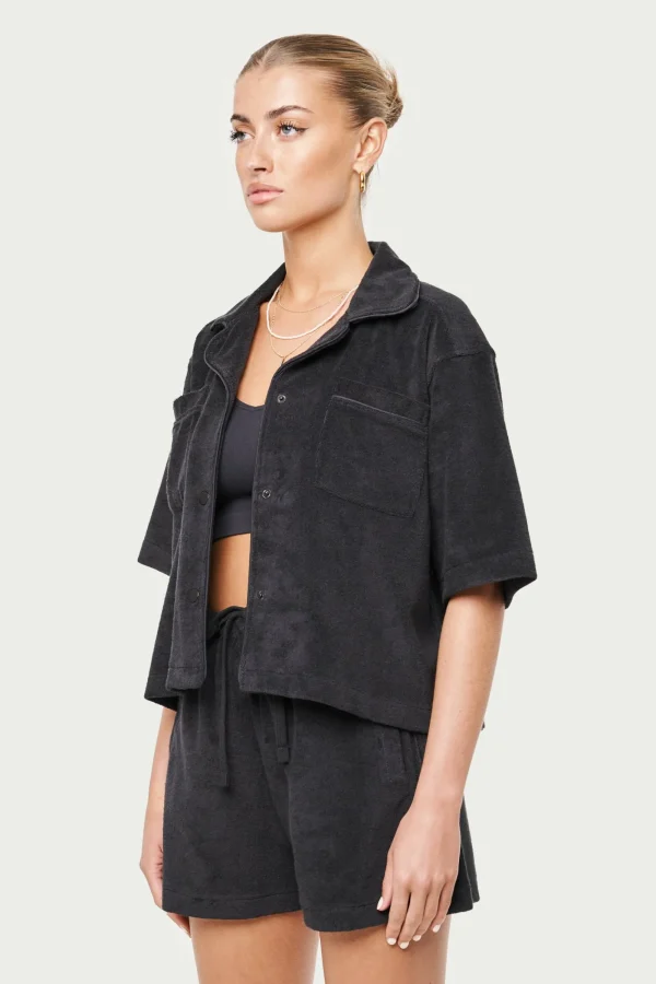 The Couture Club Tops-Heavyweight Towelled Resort Shirt