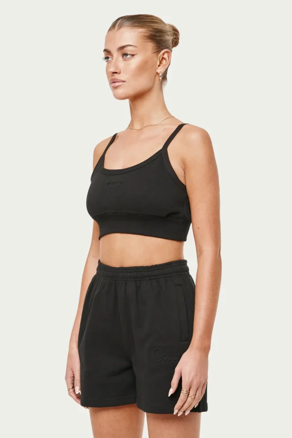 The Couture Club Tops-Jersey Logo Crop Top