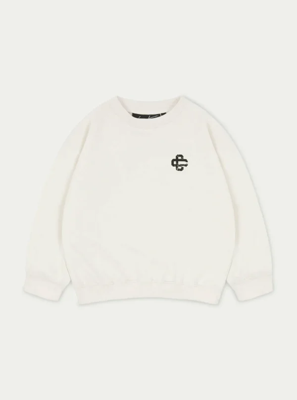 The Couture Club Hoodies & Sweatshirts-Kids Cracked Emblem Crew Sweatshirt