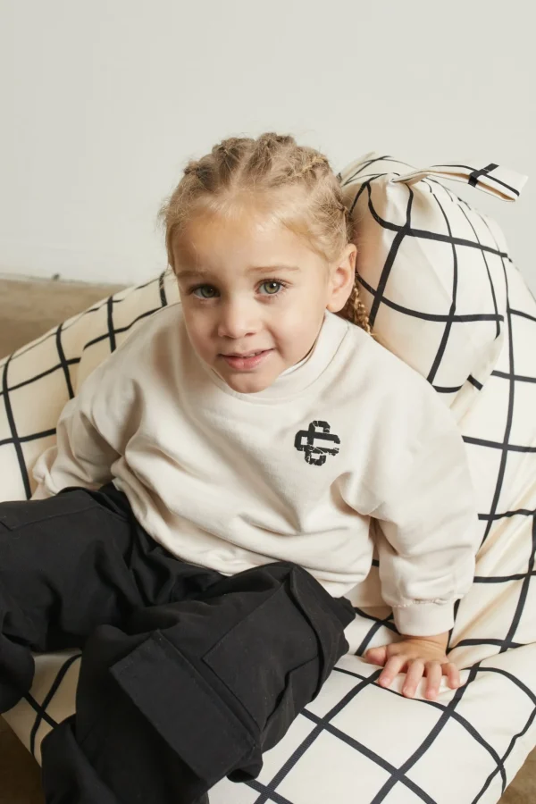 The Couture Club Hoodies & Sweatshirts-Kids Cracked Emblem Crew Sweatshirt