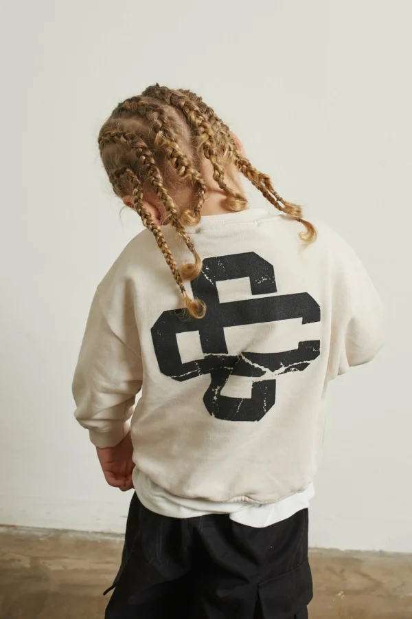The Couture Club Hoodies & Sweatshirts-Kids Cracked Emblem Crew Sweatshirt
