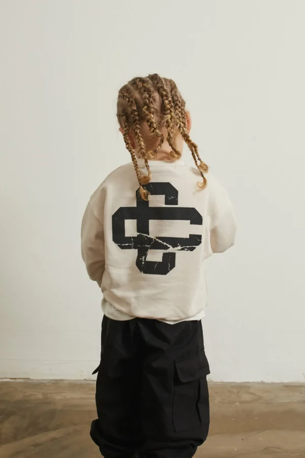 The Couture Club Hoodies & Sweatshirts-Kids Cracked Emblem Crew Sweatshirt