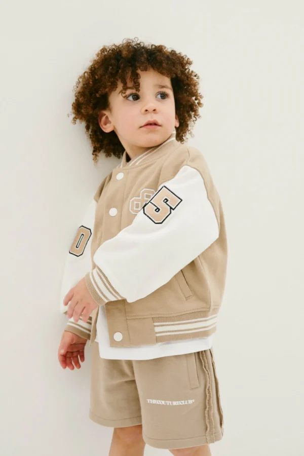 The Couture Club Jackets-Kids Emblem Varsity Bomber Jacket