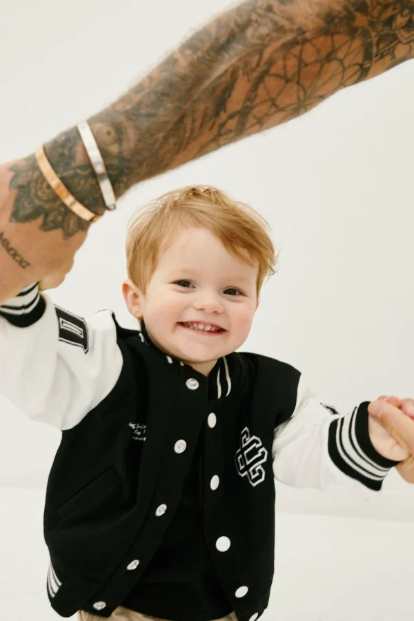 The Couture Club Jackets-Kids Emblem Varsity Bomber Jacket