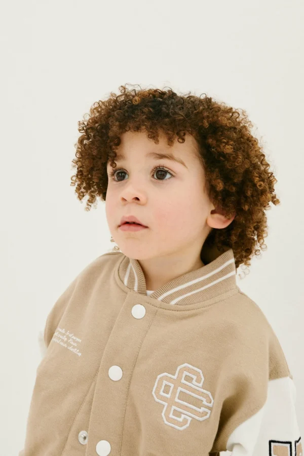 The Couture Club Jackets-Kids Emblem Varsity Bomber Jacket