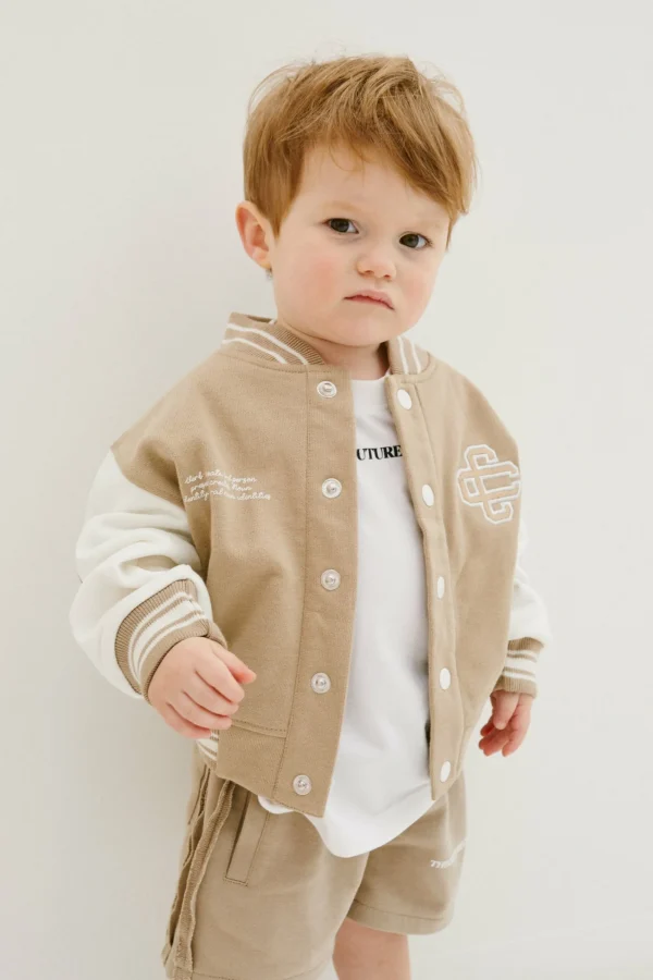 The Couture Club Jackets-Kids Emblem Varsity Bomber Jacket
