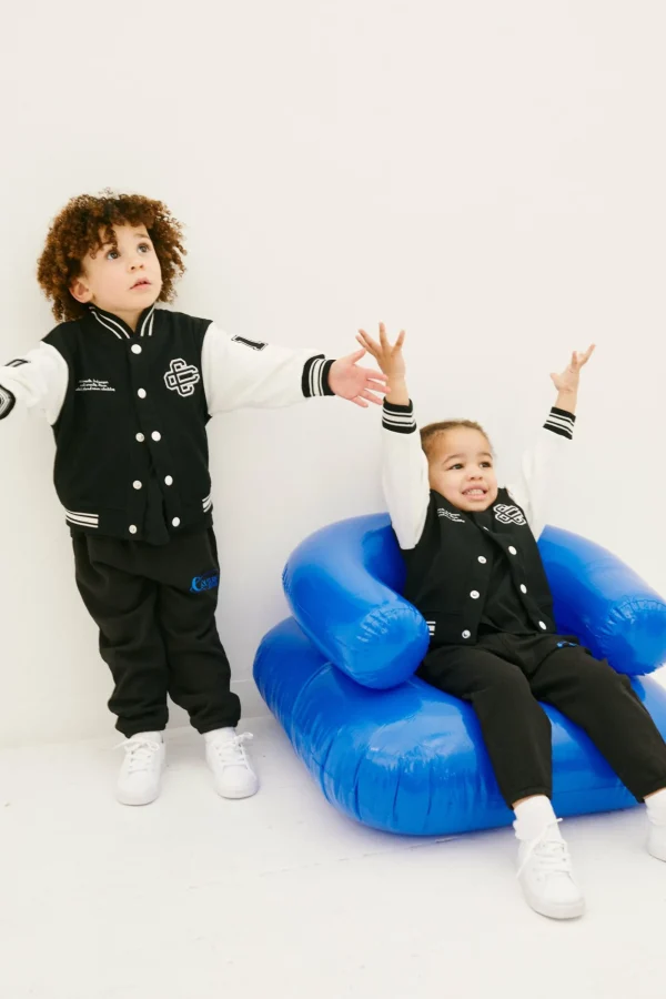 The Couture Club Jackets-Kids Emblem Varsity Bomber Jacket