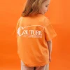 The Couture Club T-Shirts-Kids Globe Print Boxy T-Shirt