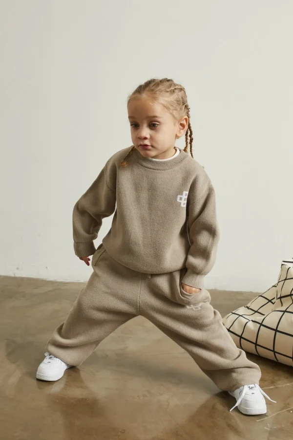The Couture Club Tracksuits & Sets-Kids Knitted Emblem Crew