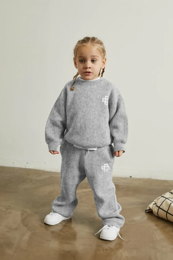 The Couture Club Tracksuits & Sets-Kids Knitted Emblem Jogger