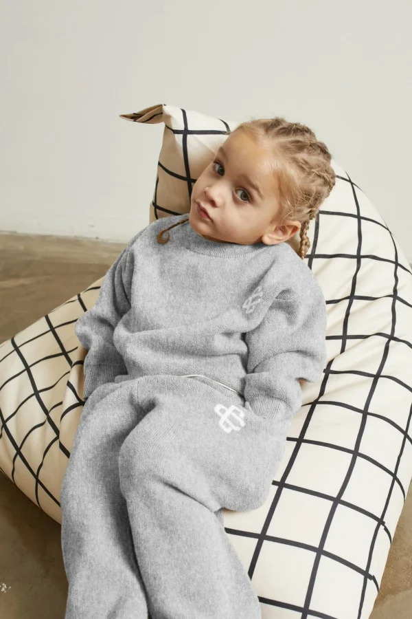 The Couture Club Tracksuits & Sets-Kids Knitted Emblem Jogger