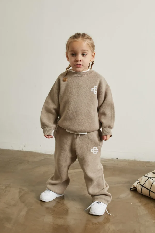 The Couture Club Tracksuits & Sets-Kids Knitted Emblem Jogger