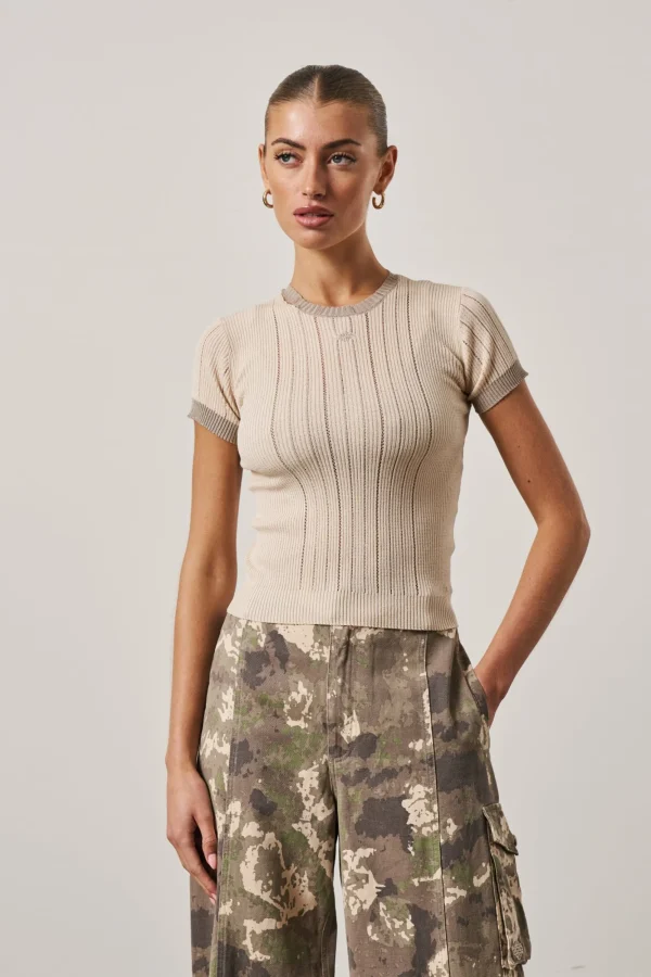 The Couture Club T-Shirts-Knitted Emblem Baby Tee