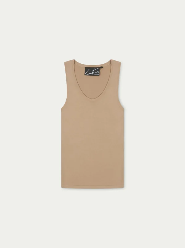 The Couture Club Tops-Knitted Logo Racer Vest