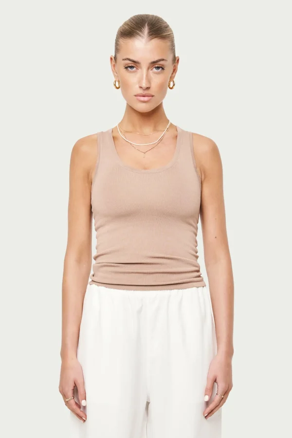 The Couture Club Tops-Knitted Logo Racer Vest