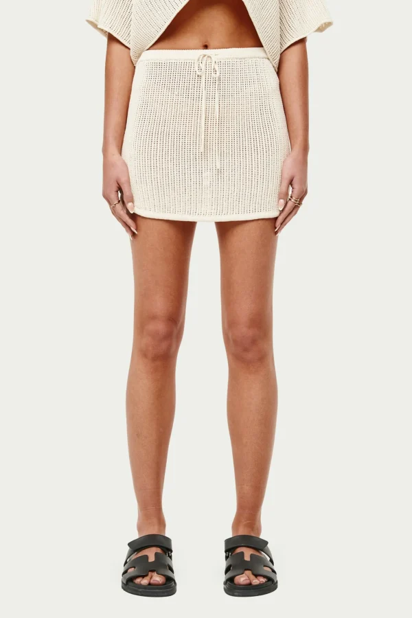 The Couture Club Co-Ords & Sets-Knitted Tie Waist Micro Skirt