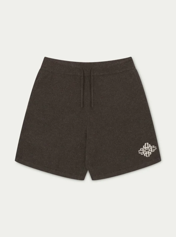 The Couture Club Twinsets-Lightweight Fluffy Knit Emblem Shorts