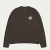The Couture Club Sweatshirts-Lightweight Fluffy Knit Emblem Crew