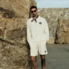 The Couture Club Twinsets-Lightweight Fluffy Knit Emblem Shorts
