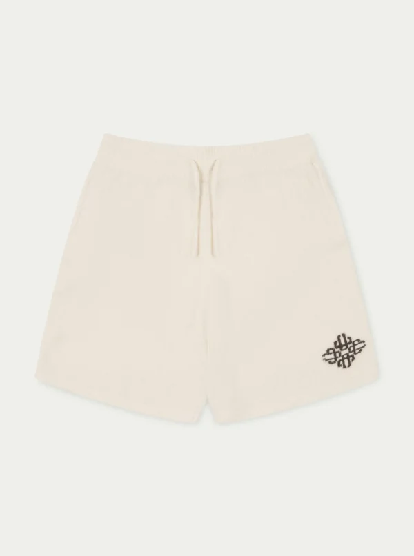 The Couture Club Twinsets-Lightweight Fluffy Knit Emblem Shorts