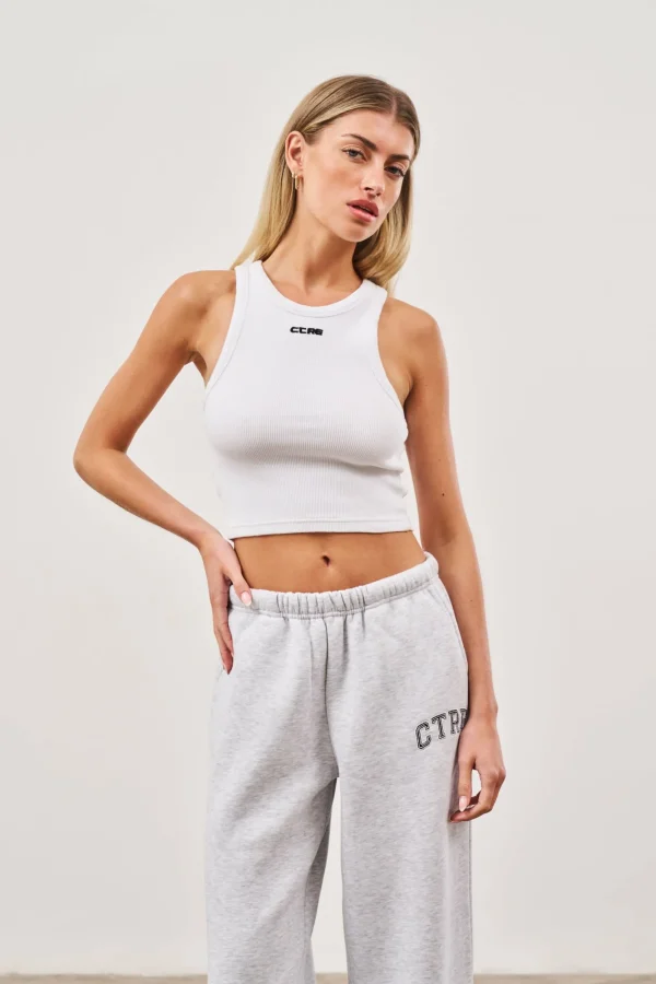 The Couture Club Tops-Logo Ribbed Racer Vest