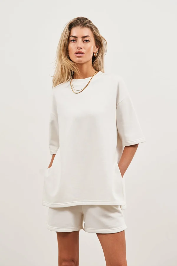 The Couture Club T-Shirts-Minimal Emblem Oversized T-Shirt