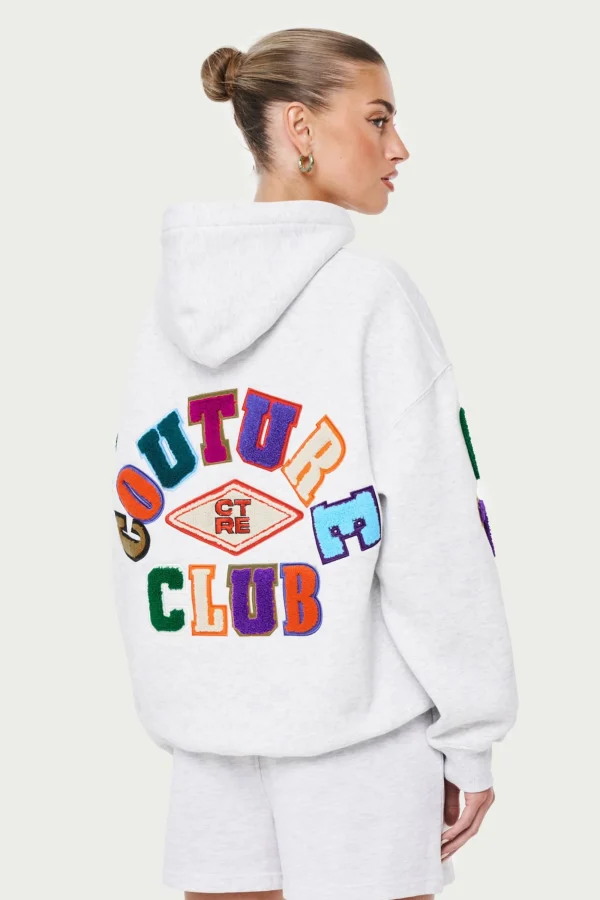 The Couture Club Hoodies-Multi Chenille Badged Hoodie
