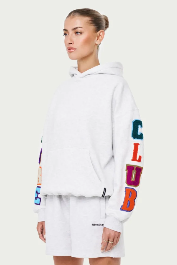 The Couture Club Hoodies-Multi Chenille Badged Hoodie