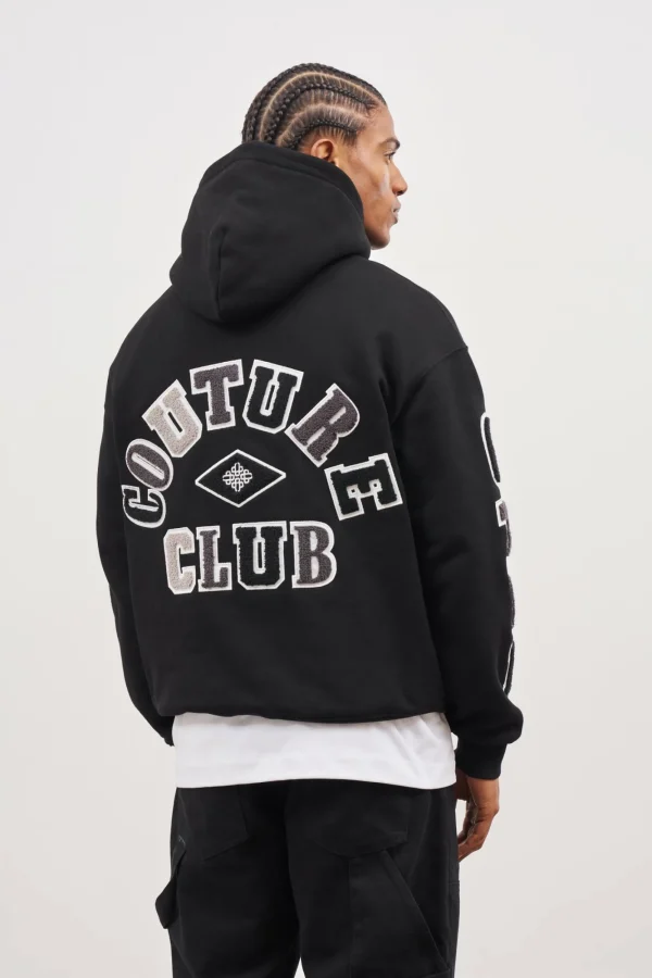 The Couture Club Hoodies-Multibadge Chenille Hoodie